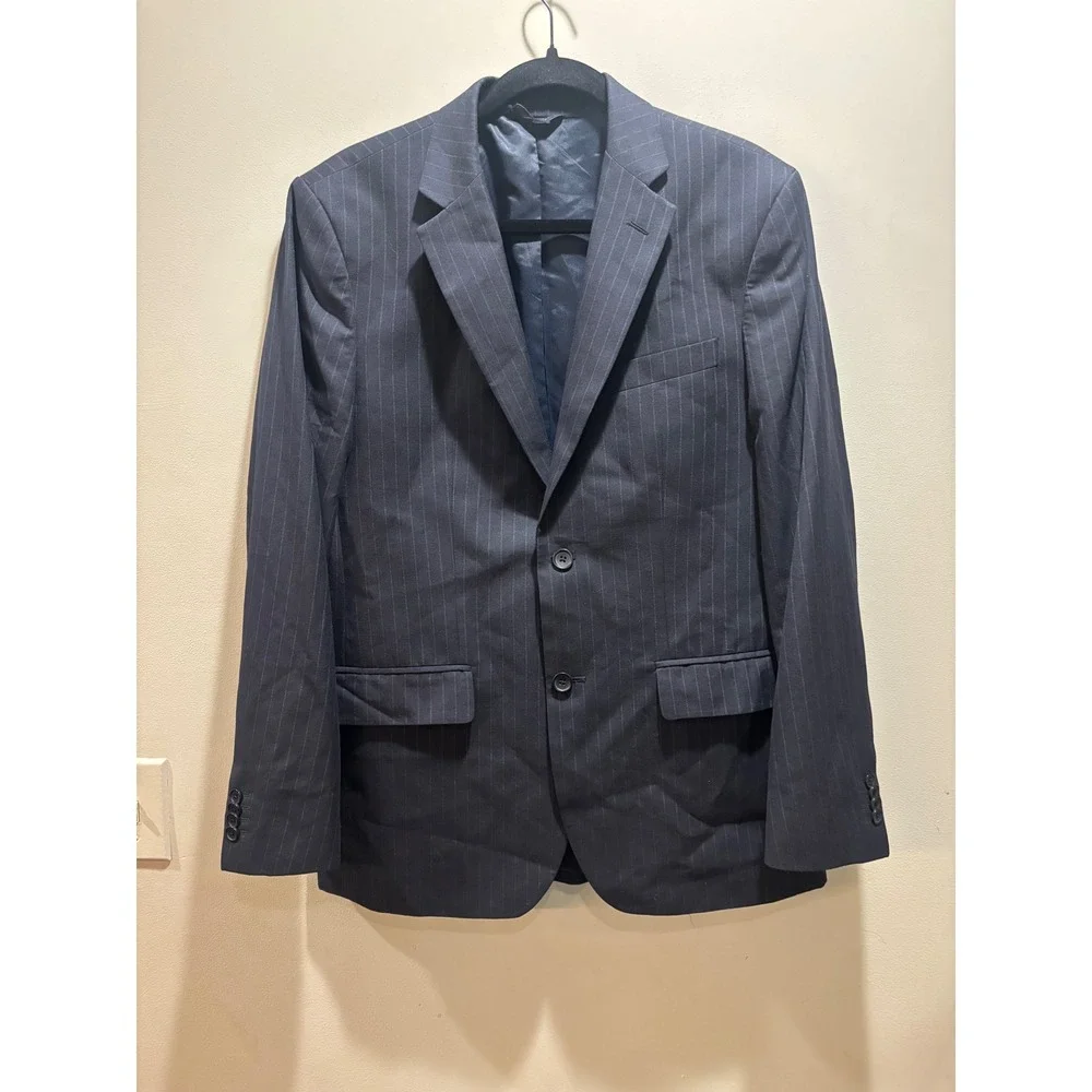 Banana Republic Mens Navy Blue Pinstripe Two Button Blazer Suit Jacket 40R